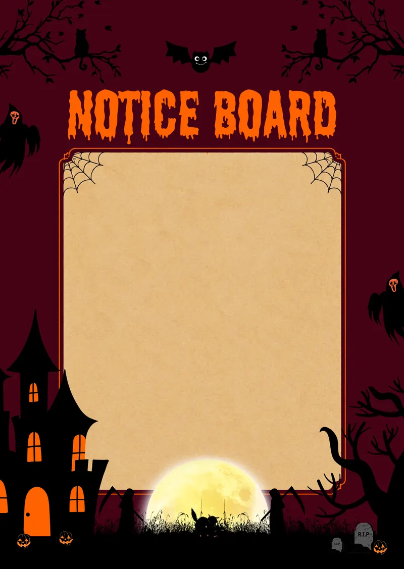 Parchment notice board